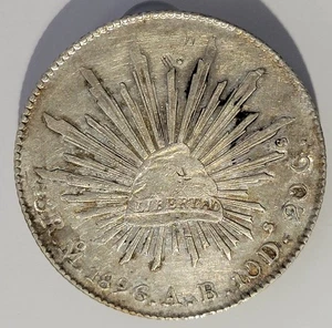 1896 AB Mexiko 8 Reales Silbermünze - Bild 1 von 2