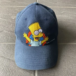 Vintage Bart Simpson “I Want My Foxtel” Cap Snapback Hat Navy Blue 100% Cotton - Picture 1 of 11