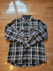 Volcom Workwear Flannel Button-Up Shirt Men's Medium Long Sleeve Mens - Picture 1 of 8