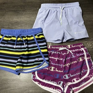 Champion 3 Pairs Of Athletic Shorts Drawstring Inner Briefs Girls Sz Small 7/8 - Picture 1 of 7