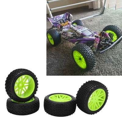 (Grün) 86mm Felge Gummireifen Mit V-Loch Umriss Für WLToys 144001 124018 1 DY^ - Bild 1 von 4