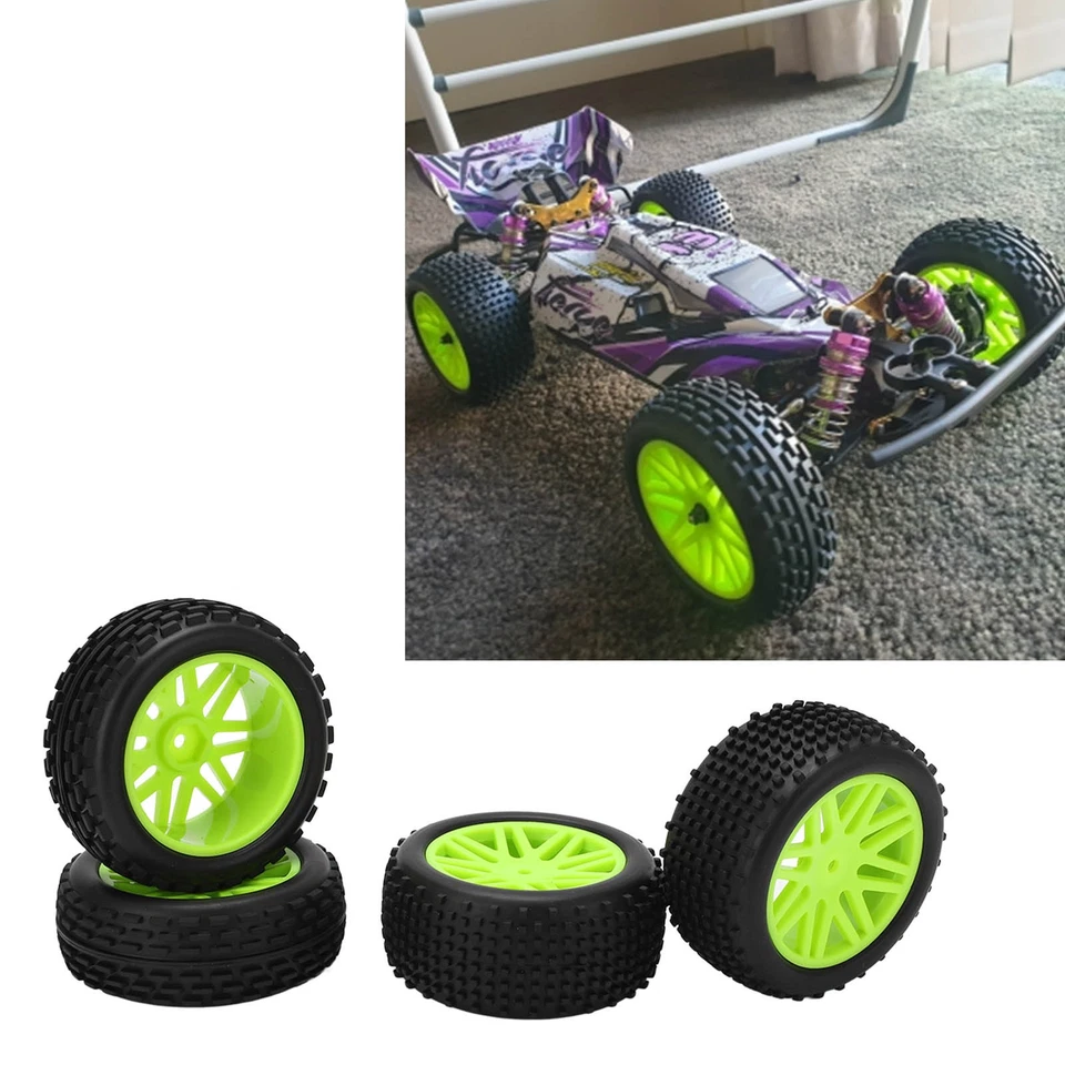 (Grün) 86mm Felge Gummireifen Mit V-Loch Umriss Für WLToys 144001 124018 1 DY^ - Bild 1 von 4