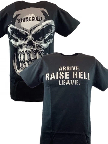Stone Cold Steve Austin Raise Hell Leave Mens Black T-shirt Cover