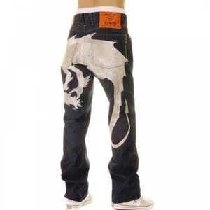 Pantalones de mezclilla bordados plateados YOROPIKO Silver Dragon YORO2879 - Imagen 1 de 4