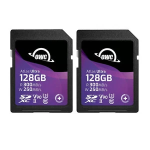 OWC 128GB Atlas Ultra UHS-II SDXC Memory Card 2-Pack - Photo 1 sur 5
