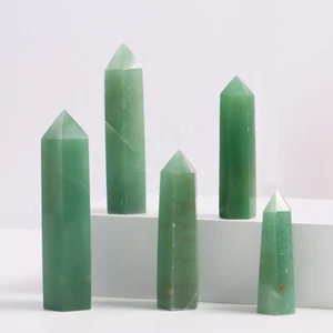 Natural Green Aventurine Crystal Tower Obelisk Quartz Point Wand Reiki Healing - Picture 1 of 12