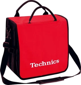 Technics Dj Record Bag Ruck Sack 50 vinilo LP rojo con logotipo blanco SL 1200 SL 1210 - Imagen 1 de 4