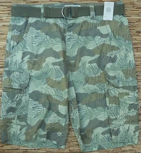 RUSTIKALBLAU HERREN 8 TASCHEN BAUMWOLLE OILVE TARNFARBEN CARGO SHORTS MIT SCHLAUFE GÜRTEL LISTE $ 50 - Bild 1 von 5