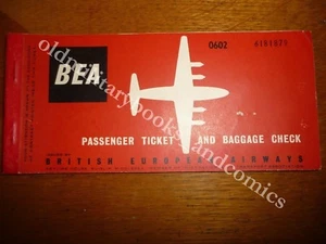 BRITISH EUROPEAN AIRWAYS 1959 VECCHIO BIGLIETTO AEREO VINTAGE AIRLINE TICKET - Picture 1 of 1