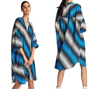 Essential Antwerp Shirtdress Womens Size M Pockets Funky Art to Wear Oversized - Picture 1 of 12