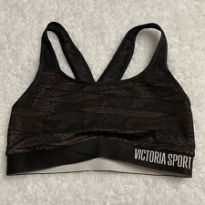 Victoria's Secret The Player Racerback Unlined Sports Bra Mesh Black Size Small