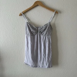 Eberjey Babydoll Camisole Tank mit Spitzenbesatz grau Größe M - Bild 1 von 4