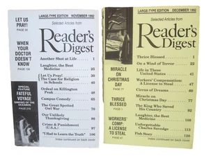 Reader's Digest Magazine Large Print Vintage 1992 November-December - Picture 1 of 7