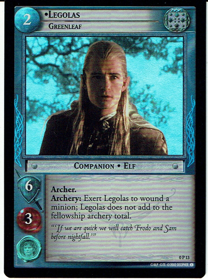 LORD OF THE RINGS TCG / CCG FOIL PROMO 0P13 LEGOLAS GREENLEAF - Image 1 of 1