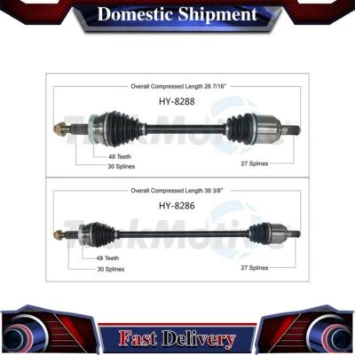 2X TrakMotive Front Left Right CV Axle Shaft For 2015-2017 2018 Hyundai Sonata - Image 1 of 3