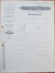 Fruit Export 1923 French Letterhead, Albert Olive Honfleur France Apples Onions - Picture 1 of 1