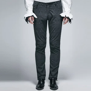 Diablo Moda Gótico Hombres Pantalones Traje Pantalones Negro ajustado guapo - Imagen 1 de 6