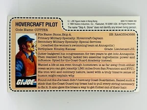1984 Hasbro Gi Joe Cutter v1 Killer Whale Figure Uncut File Card NM+ - Picture 1 of 2