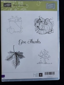 Stampin'Up!  BEST OF AUTUMN (5) Stamps Set- Used/Retired-Apples,Leaf,Pumpkin++++ - Picture 1 of 3