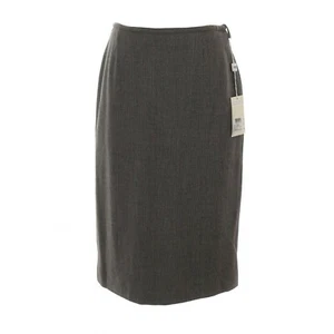 Armani Collezione Charcoal Pinstripe Lined Wool Straight Skirt 2 NWT $345 - Picture 1 of 7
