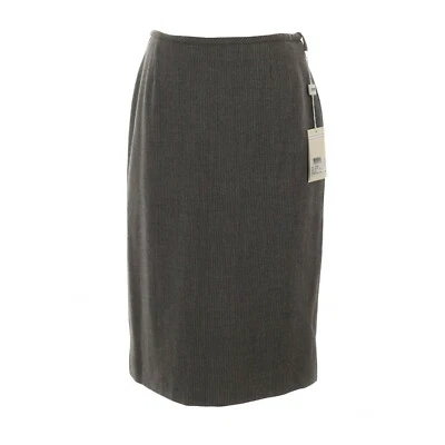 Armani Collezione Charcoal Pinstripe Lined Wool Straight Skirt 2 NWT $345 - Imagem 1 de 4