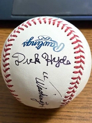 DICK HYDE SIGNED AUTOGRAPHED OML BASEBALL!  Senators! - Image 1 of 3