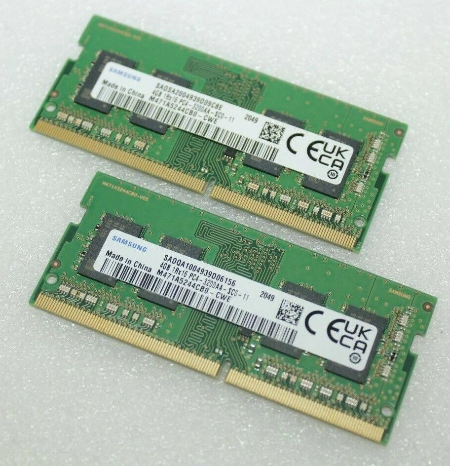 Samsung 8GB (2X4GB) 1Rx16 PC4-3200AA DDR4 Laptop Memory Ram M471A5244CB0-CWE - Image 1 of 1