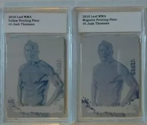 Josh "the PUNK" Thomson 2010 UFC Leaf yellow & Magenta print plate 1/1 2 lot - Picture 1 of 2
