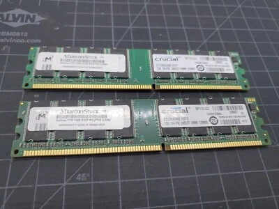 Crucial Memory 1 GB 184-PIN UNBUFF DIMM 128Mx6 - Image 1 of 3