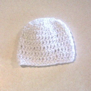 Gorra Medias Crochet Blanca y Metálica Plateada Muñeca 18" - Imagen 1 de 1