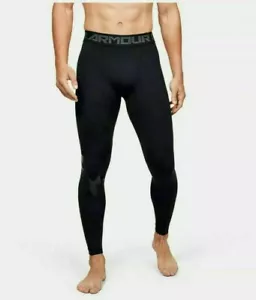 Under Armour 1351819 001 Mens Sz XL Black HeatGear Full Length Leggings - Picture 1 of 3