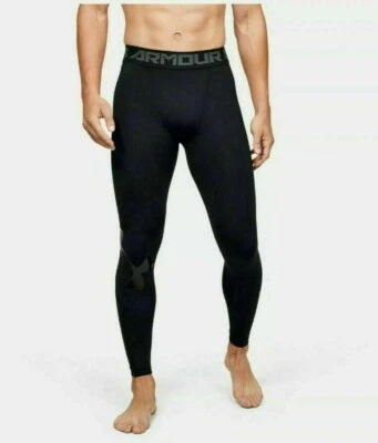 Under Armour 1351819 001 Mens Sz XL Black HeatGear Full Length Leggings - Image 1 of 3