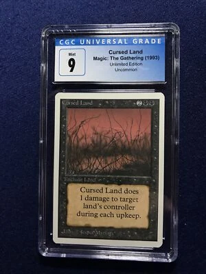 MTG Unlimited Cursed Land CGC 9 Mint 1993 - Image 1 of 2