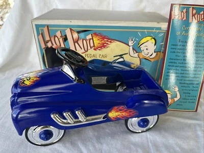 1996 XONEX 1:3 Die Cast Hot Rod Pedal Car Blue in Box with COA #562 of 10,000 - Image 1 of 4
