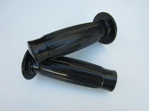 HANDLEBAR GRIPS GT BESTON BLACK 1" BSA TRIUMPH NORTON AJS MATCHLESS HARLEY - Picture 1 of 1