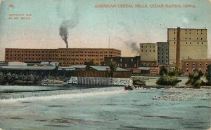 Postal American Cereal Mills Cedar Rapids dividida sin publicar 1908 - Imagen 1 de 2