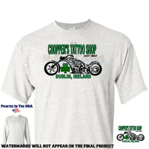 Chopper's Tattoo Shop Dublin Ireland Got Ink? Biker Motorcycle Gray T Shirt - Picture 1 of 5
