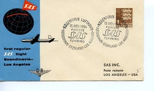 DENMARK  SAS COPENHAEN-LOS ANGELES 1954  FDC1914 - Picture 1 of 1