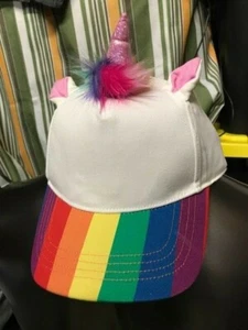 BASEBALL HAT Pride adult Gender Inclusive - NEW w tag - UNICORN HORN rainbow cap - Picture 1 of 5
