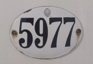 Old DOOR NUMBER Address Enamel Plaque Argentina 1950's - Picture 1 of 2