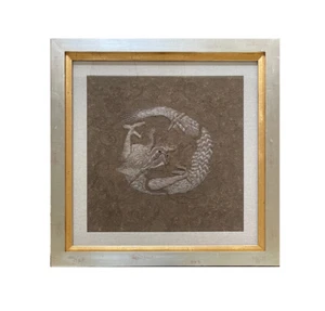 Framed Japanese Relief Embroidery Textile Art of Dragon - Bild 1 von 10