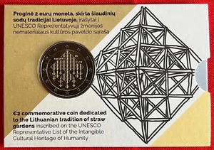 Lithuania 2 euro 2024 "Straw Gardens" BiMetallic CoinCard BU - Picture 1 of 3