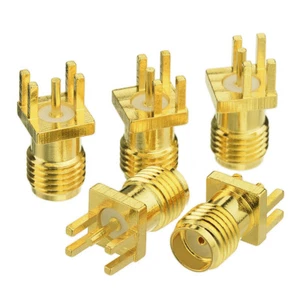 100pcs SMA Female Jack End Launch PCB Mount .062" Solder RF Coaxial Connector - Picture 1 of 7