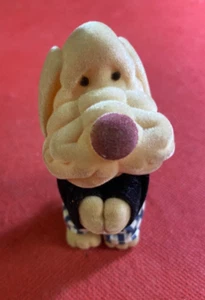 CANE PUPAZZO DI PELUCHE RIGIDO Altezza 8 cm DOG PUPPET Vintage Anni '80 - Foto 1 di 5