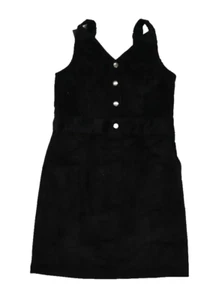 Fox Blood Womens Black Corduroy Sleeveless Adjustable Straps Side Zip Dress M - Picture 1 of 7