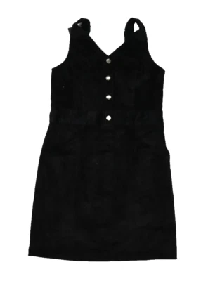 Fox Blood Womens Black Corduroy Sleeveless Adjustable Straps Side Zip Dress M - Image 1 of 4