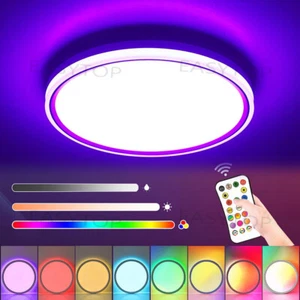 Lámpara de techo LED RGB regulable lámpara de techo con control remoto lámpara de salón - Imagen 1 de 12