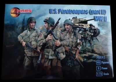 1 grappe de figurines au 1/72. MARS 72141, Parachutistes Américains WW2 set 2.