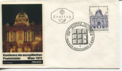 Österreich Austria FDC Folio-print Konfeenz PTT Minister, Wien 11.04.72 - Image 1 of 3