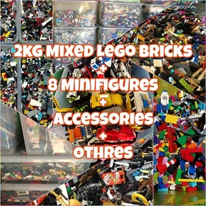 Lego Bulk 2kg Bundle 4.4 Lbs Genuine Mixed 8 Minifigures Lot Gifts Building Pack - Picture 1 of 20